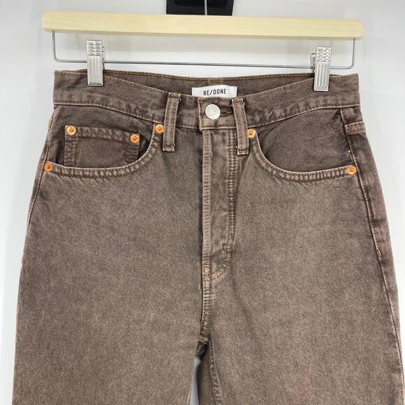 RE/DONE | 70's Stovepipe Jeans Washed Chocolate Brown Denim 25 - Picture 6 of 16